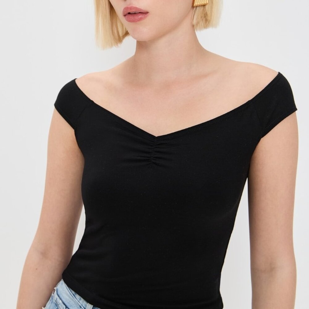 NWT Reformation Black Haven Knit Top Size XS